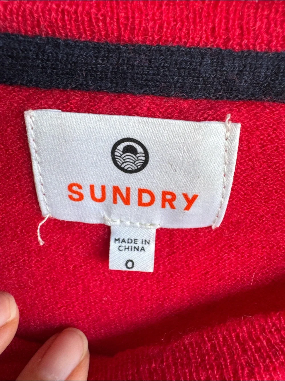 Sundry cashmere wool striped lightweight crew neck sweater size XS